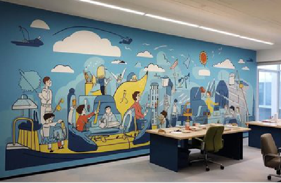 宁乡办公室墙绘的特点。