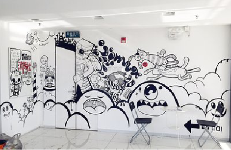 宁乡手绘墙并非传统涂鸦。